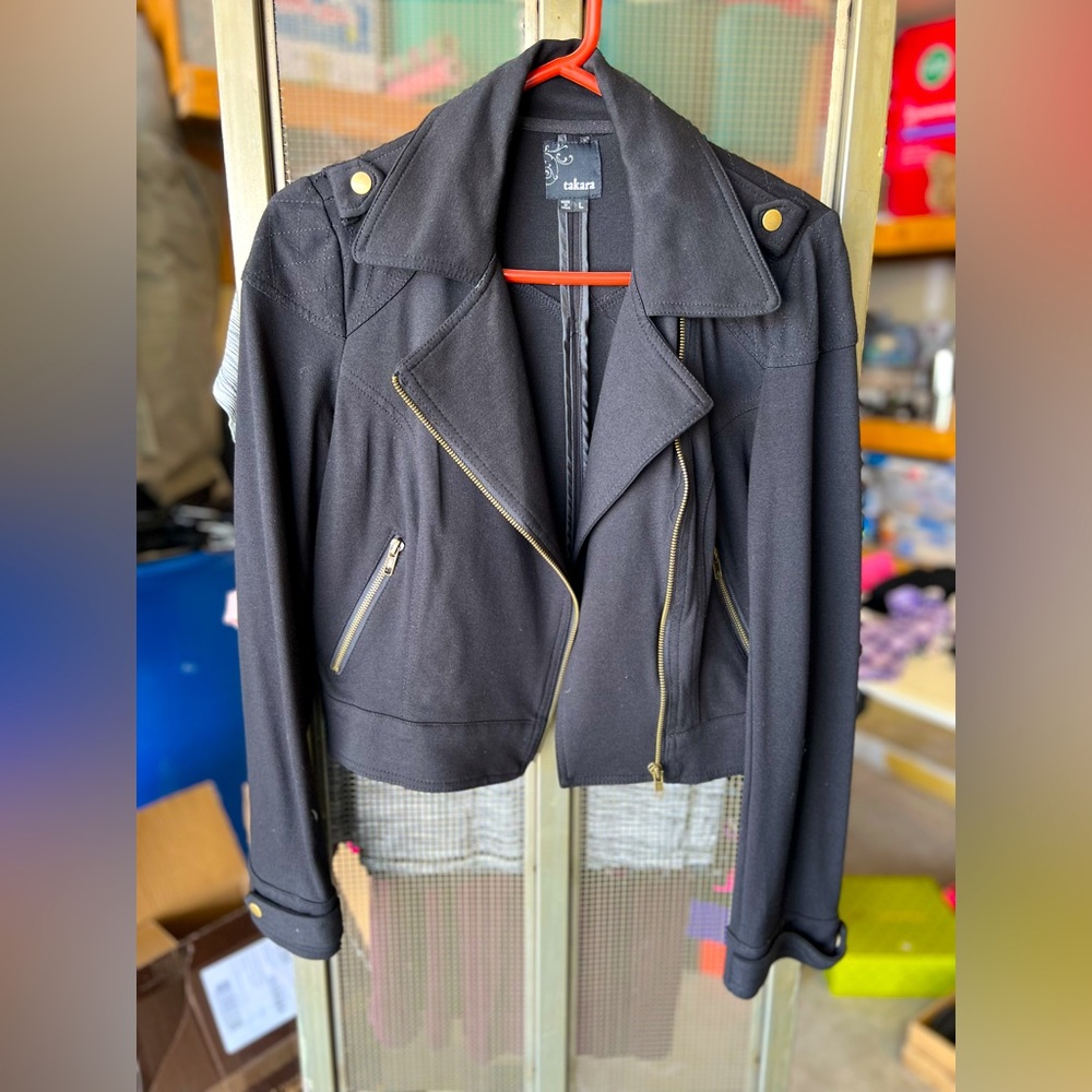 Takara Short Black Motorcycle Jacket